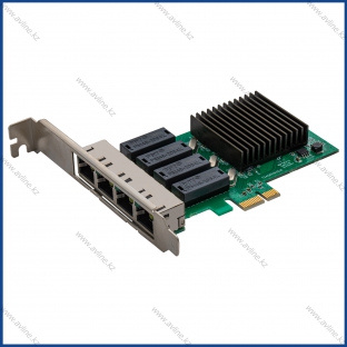 Сетевой адаптер AvLine LAN PCI-E 4ХRJ45 RTL8111H-T4 1GB